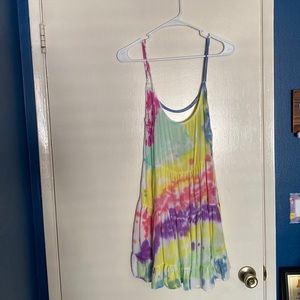 Brandy Melville classic white dress, tie dyed